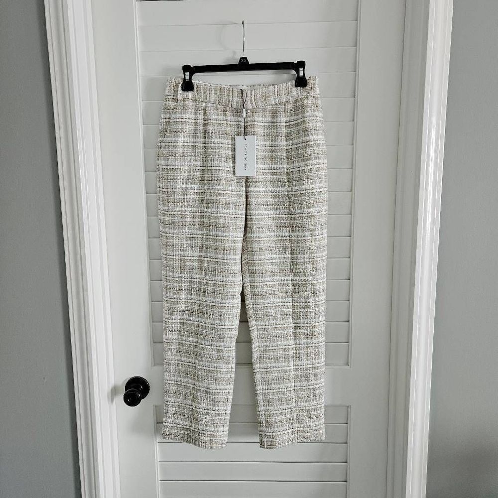 Something Navy Barbie Tweed Trousers in Beige Combo Size 8